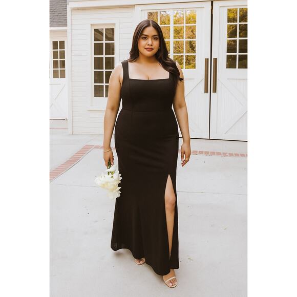 Show Me Your Mumu Paris Maxi Gown in Black Stretch L - Picture 2 of 6